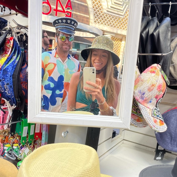 Gold Rhinestone Bucket Hat - Picture 4 of 5